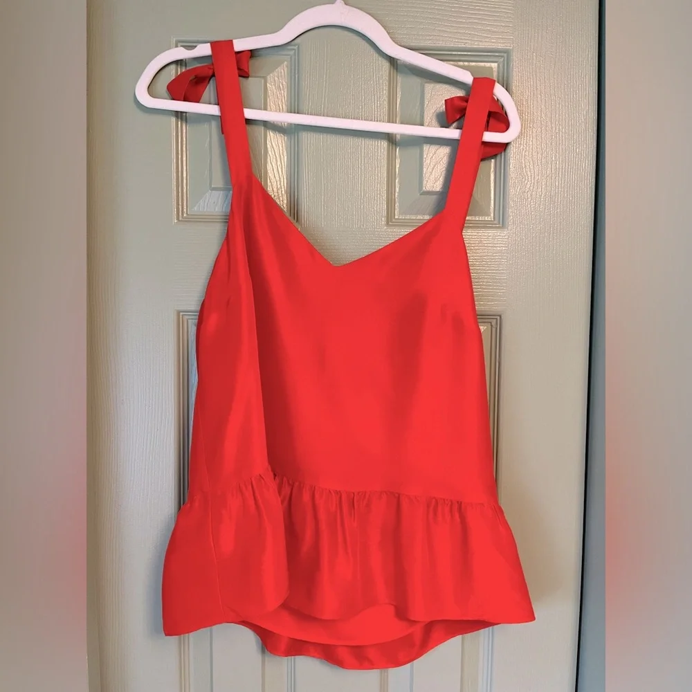 J.Crew Silk Tie Strap Babydoll Swing Top | Size 4